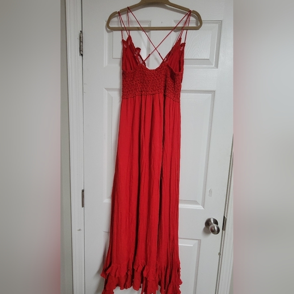 FP One Adella Maxi Slip Dress Red Size Large. - Picture 14 of 14